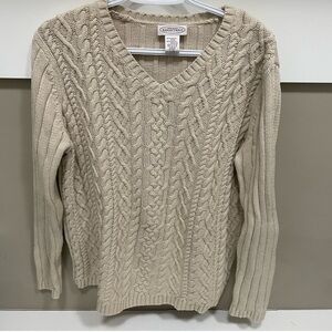 Northern Reflections Women’s Large Tan Chunky Knit Sweater Vintage 90s